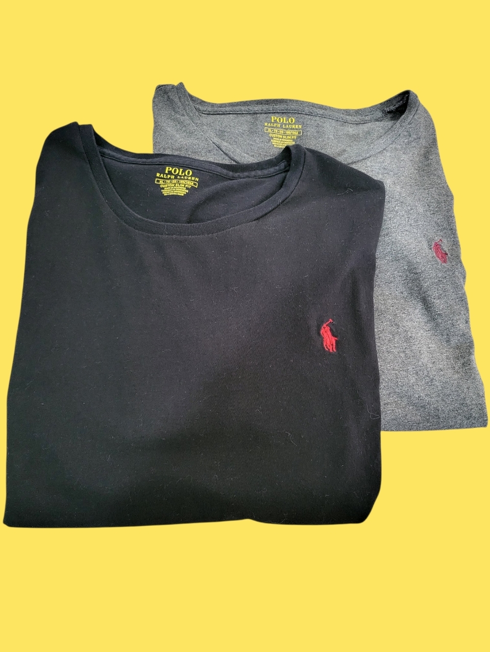 Bundle Of 2 Polo Ralph Lauren Short Sleeve , Custom Slim Fit Tshirts XL